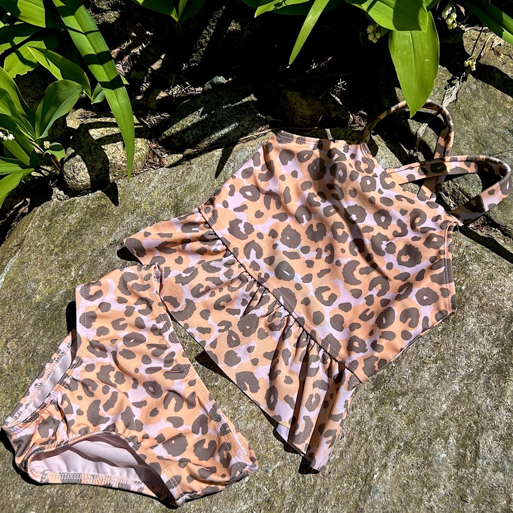 Leopard Print 2-Piece Tankini Swimsuit | Toddler Girl Size 3T | Cat & Jack - Picture 4 of 9